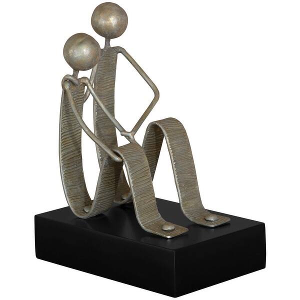slide 2 of 5, Uttermost 17987 Friendship 10" x 11" Rustic Modern "Friends" Table Gold / Matte Black