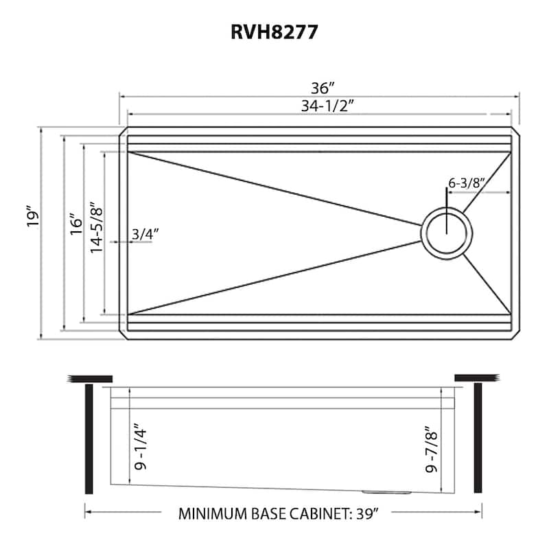 Ruvati 36-inch Workstation Dual Tier Ledge Kitchen Sink Undermount 16 Gauge Stainless Steel - 36" x 19″