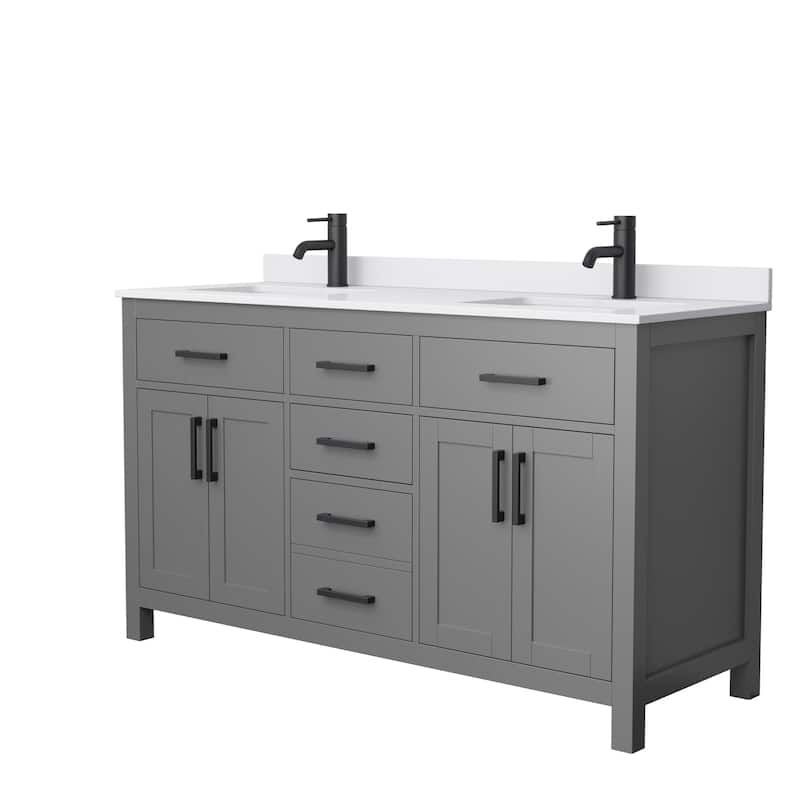 Beckett 60 Inch Double Vanity, Cultured Marble Top