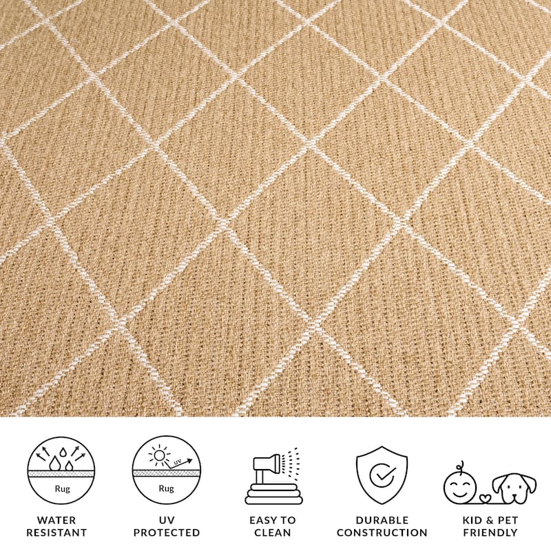 SAFAVIEH Sisal Performance Lottelore Washable Indoor/Outdoor Rug - Weather Resistant & Easy Cleaning