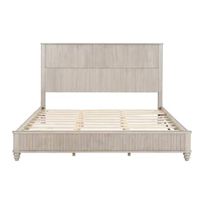 Platform Bed Frame Wooden Tall Headboard Platform Bed