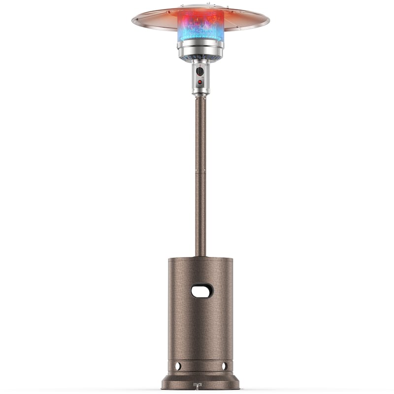 48,000 BTU Propane Heater Outdoor Patio Heaters with Wheels, Patio Heater Deck Porch for Outdoor Use Camping Backyard Commercial - Brown