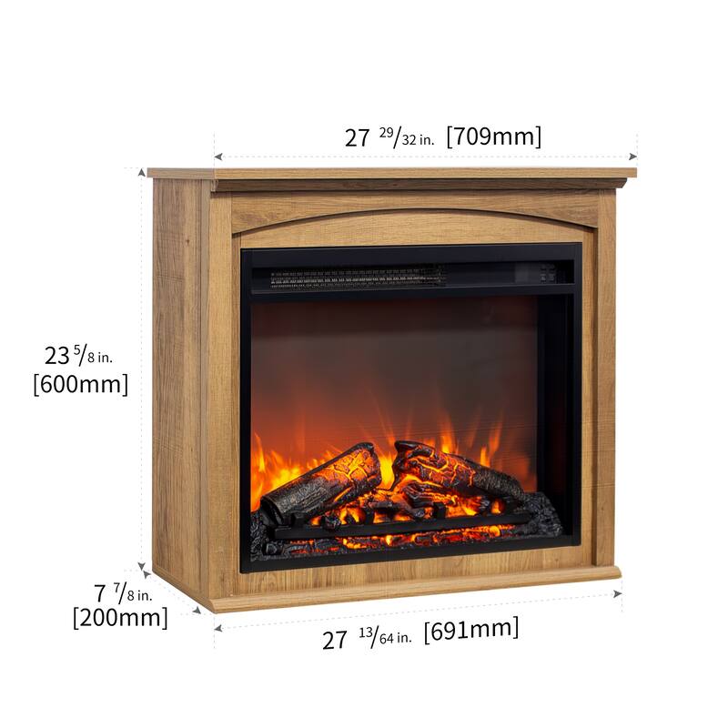 28 Inch TV Media Entertainment Center With Electric Fireplace