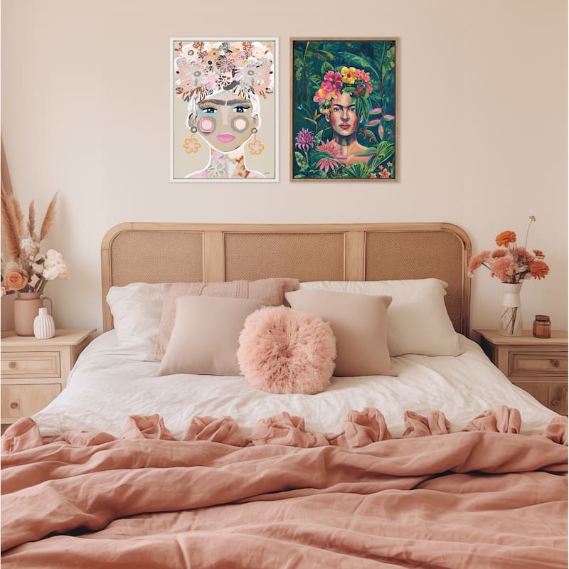 Kate and Laurel Sylvie Frida In The Wild Framed Canvas by Rachel Christopoulos