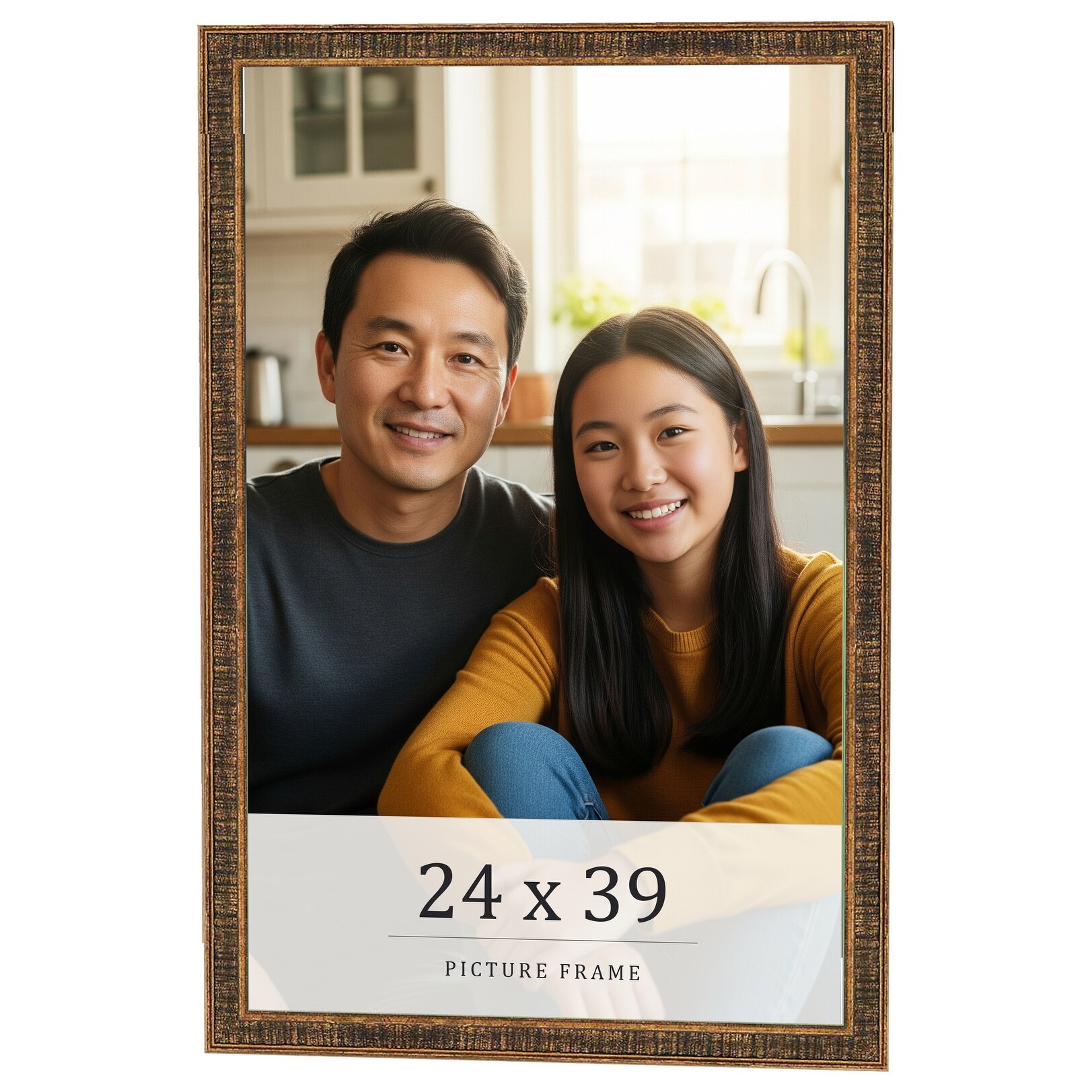 24x39 Frame Gold Kingsley Distressed Solid Wood Picture Frame Width