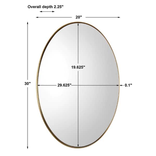dimension image slide 0 of 2, Uttermost Pursley 30" X 20" W Oval Glam Contemporary Inset Vanity Wall