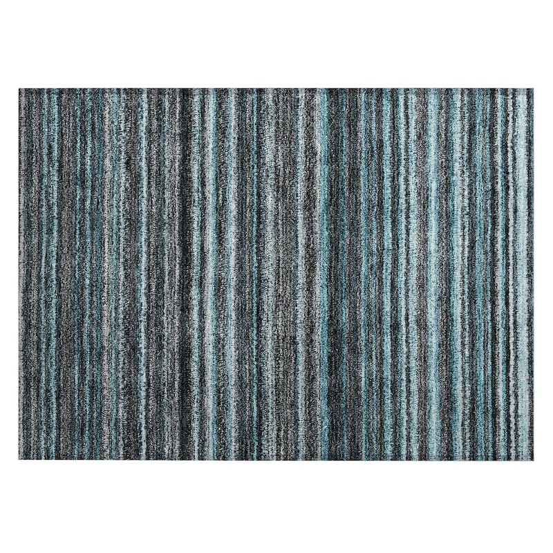 Machine Washable Indoor/ Outdoor Chantille Stripes Rug