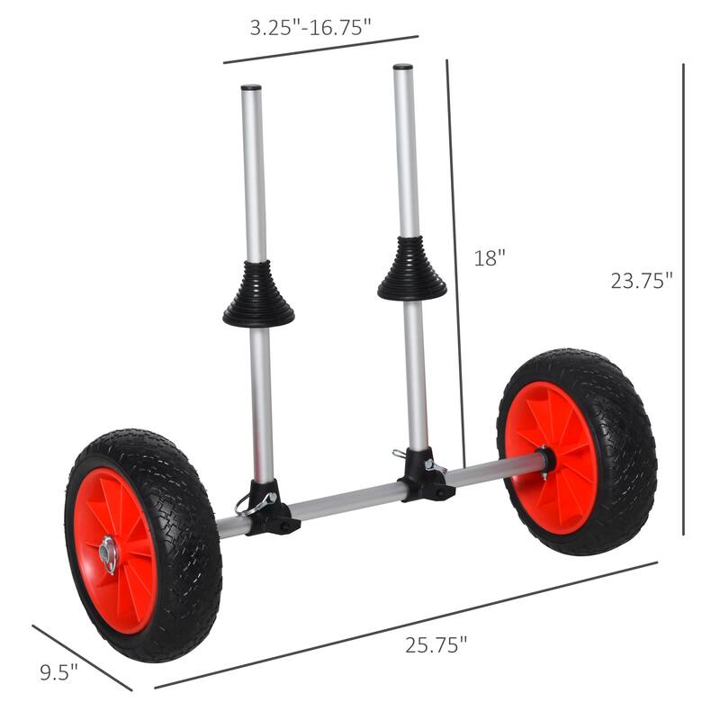 Adjustable Universal Paddle Boat Cart, Trolley Trailer Kayak Wheels