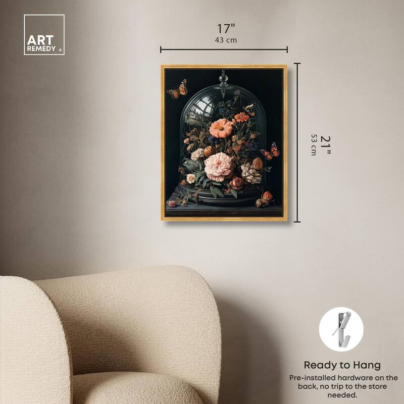 Bell Jar Garden I Canvas by Art Remedy