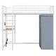 preview thumbnail 7 of 78, Modern Loft Bed with Desk & Wardrobe, Metal Loft Bed Frame with Shelves, USB Power Outlet, LED Light, for Kids Teens Adults