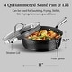 preview thumbnail 2 of 5, Gotham Steel 4 Quart Hammered Design Sauté Pan with Lid Nonstick Cookware, Black