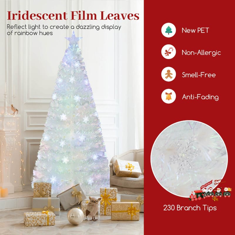 Costway 5/6/7 FT Artificial Xmas Tree with 170/230/270 PET Branch Tips