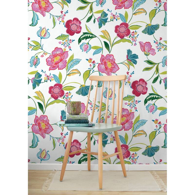 NextWall Painterly Floral Peel and Stick Wallpaper