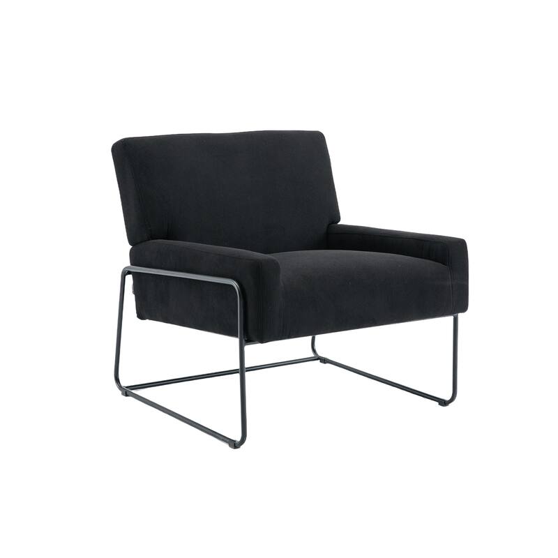 Modern Industrial Slant Armchair with Metal Frame,Premium High Density Soft Single chair for Living Room Bedroom