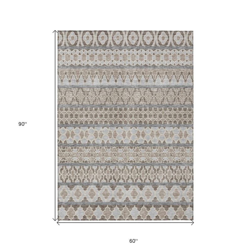 HomeRoots Quatrefoil Transitional Rectangle Outdoor Rug