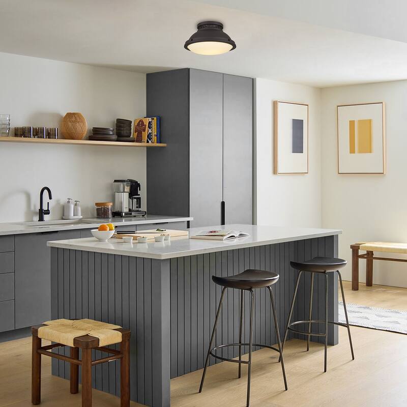 Halo 2-Light 14" Dark Bronze Flush Mount Ceiling Light