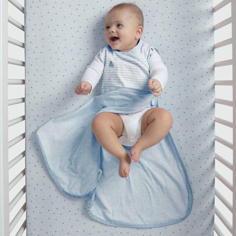 TrueSleep Sleep Sack | 100% Organic Cotton | GOTS and Oeko-Tex 100 Certified | 2-Way Zipper |Large: 6-12 Months - N/A - Blue