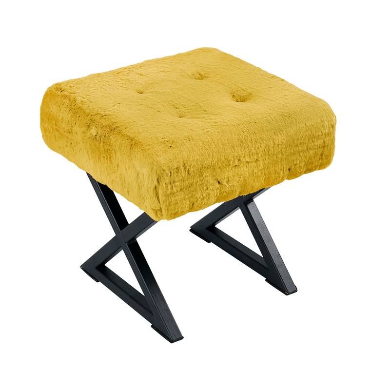 FauxFur Ottoman Vanity Stool 19"X19"X19".