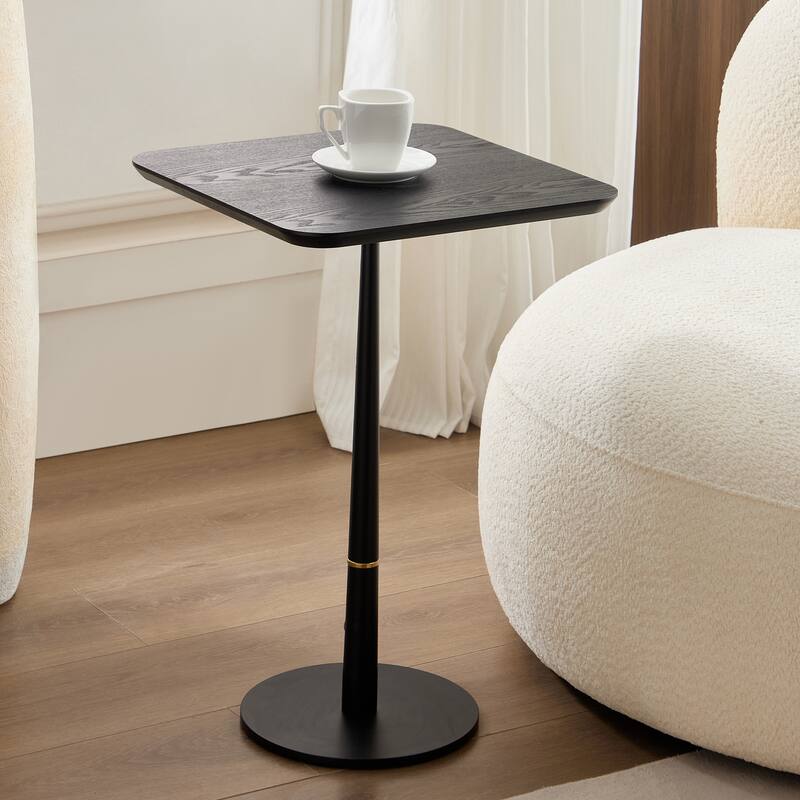 Modern Minimalist Coffee Table Square Coffee Table with Waterproof Tabletop and Decorative Ring, for Living Room