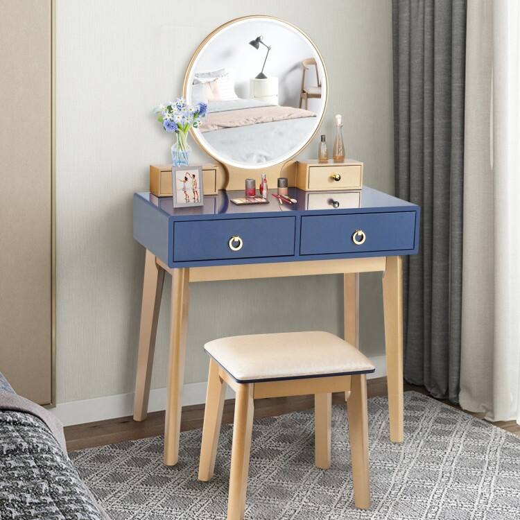 Set 3 Makeup Vanity Table Color Lighting Jewelry Divider Dressing Table - 52.5" x 31.5" x 16" (L x W x H)
