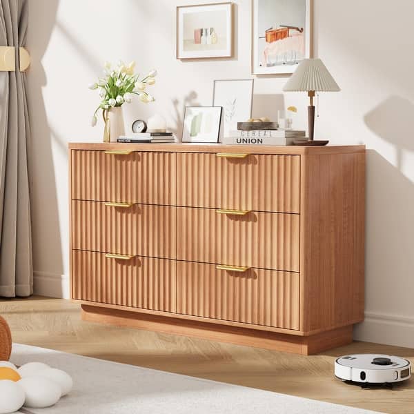 nursery dresser modern HULALA HOME Modern 6-Drawer Nursery Dresser