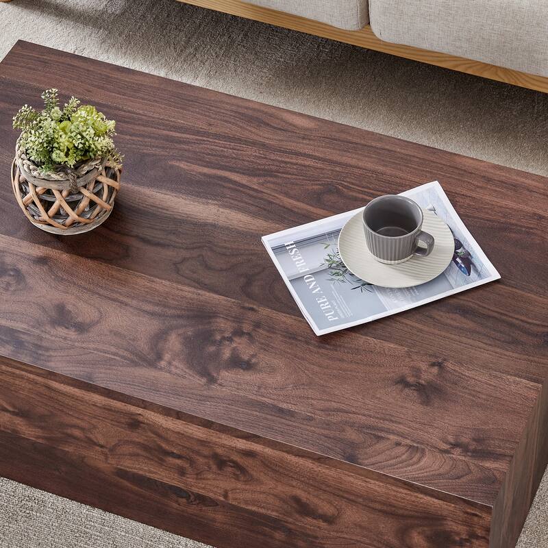 Rectangular Wooden Coffee Table, Living Room Center Table