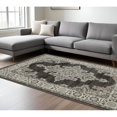 HomeRootsMedallion Traditional Rectangle Area Rug