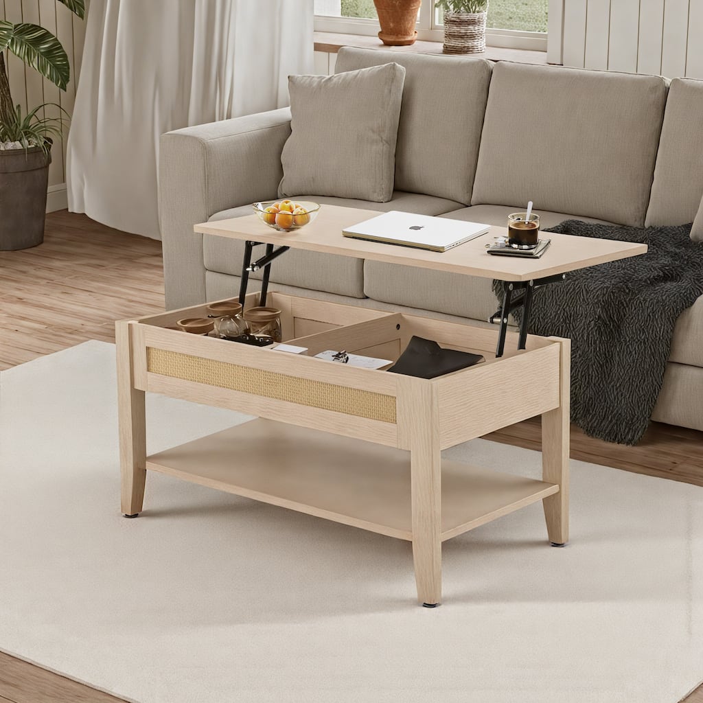 Chelsea Square Lennox Lift-Top Rattan Coffee Table - 19x16