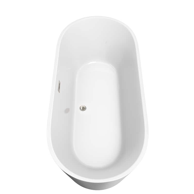 Wyndham Collection Carissa 71-inch White Freestanding Soaking Bathtub