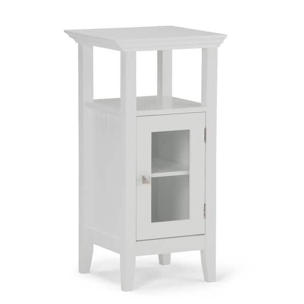 slide 2 of 10, WYNDENHALL Normandy 30 inch H x 15 inch W Floor Storage Bath Cabinet - 15"W x 14"D x 30"H - 15"W x 14"D x 30"H Pure White