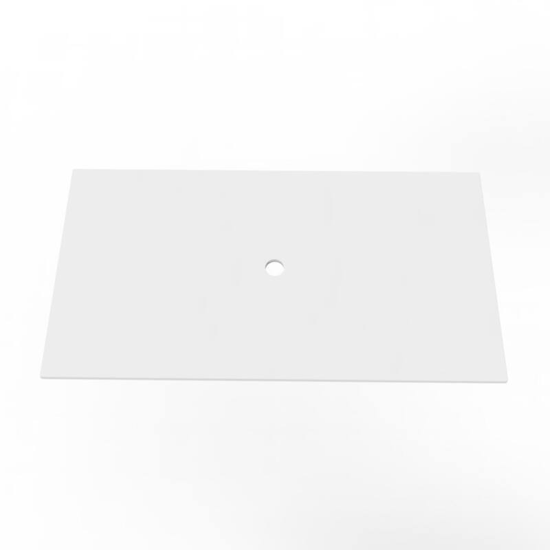 Thin Modern White Solid Surface Vanity Countertop - Sizes 24", 30", 36", 48", 60", 72", 84"