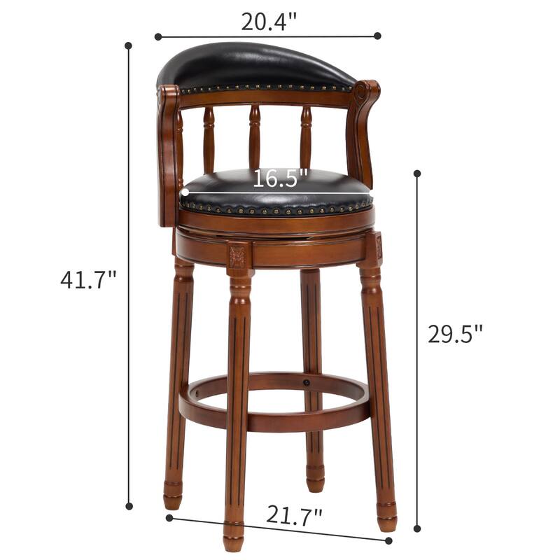 Wooden Swivel Bar Height Chair Side Chair