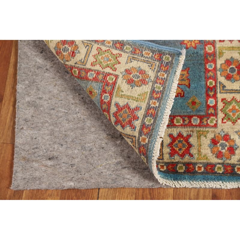 Blue Kazak Oriental Accent Rug Hand-Knotted Geometric Wool Carpet - 2'0" x 3'0"
