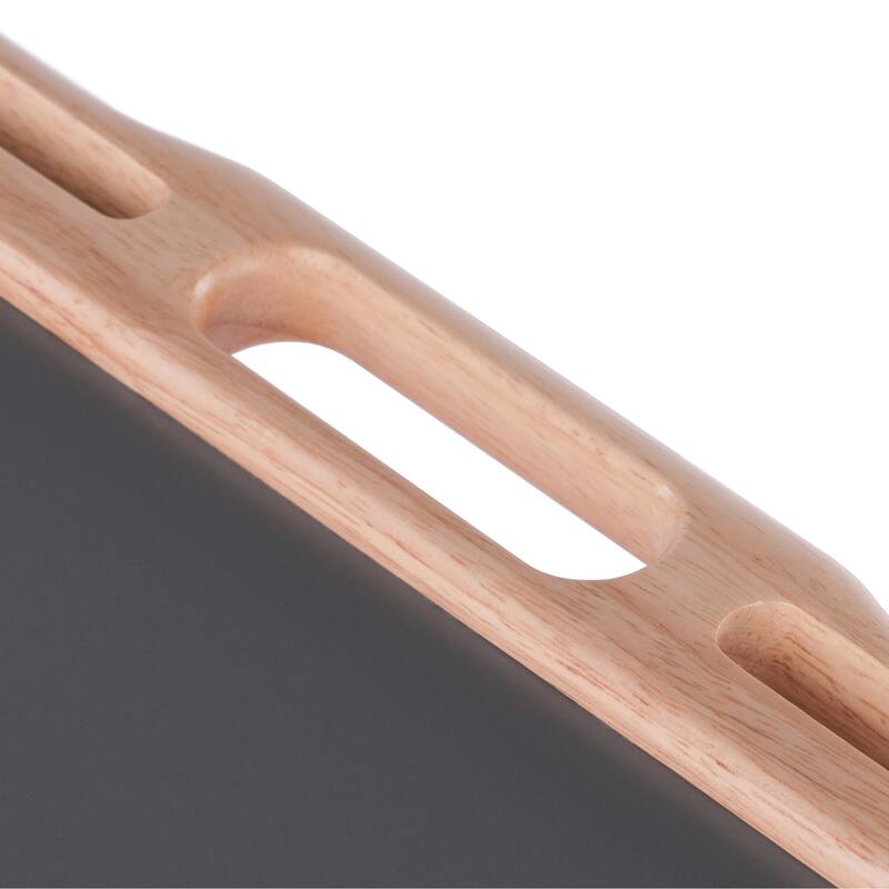 Arlo Breakfast Tray with Flip Top Gray and Natural Finish