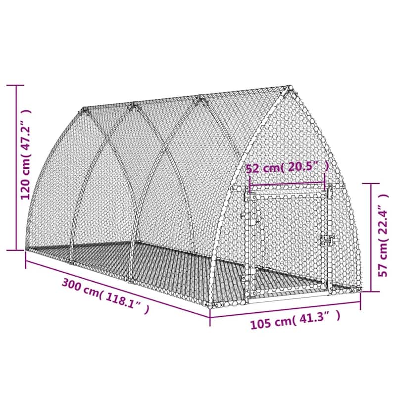 vidaXL Rabbit Hutch Bunny House Animal Enclosure Silver Galvanized Steel