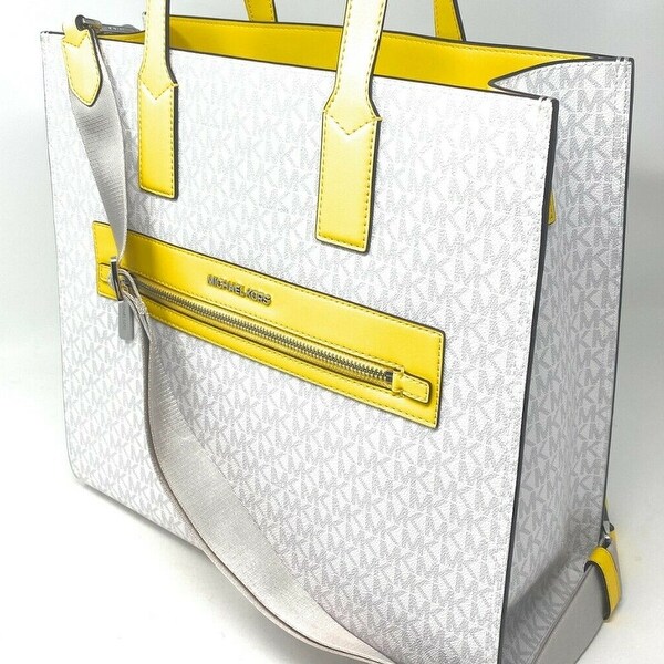 Yellow and white discount michael kors purse