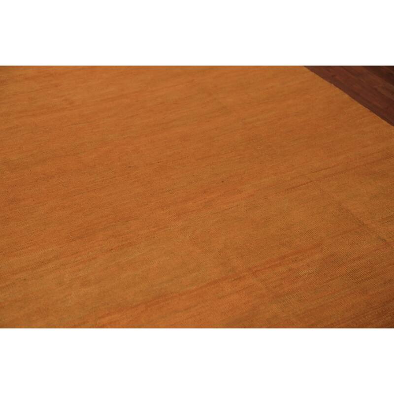 Orange Gabbeh Oriental Area Rug Hand-Knotted Wool Carpet - 6'5" x 9'7"
