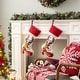 preview thumbnail 11 of 51, Glitzhome 21"L LED Embroidered Linen Reindeer Cat Dog Christmas Stockings