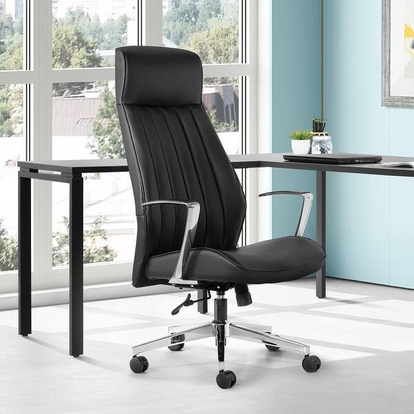 High Back Ribbed Office Chair with Antimicrobial Fabric Bed Bath