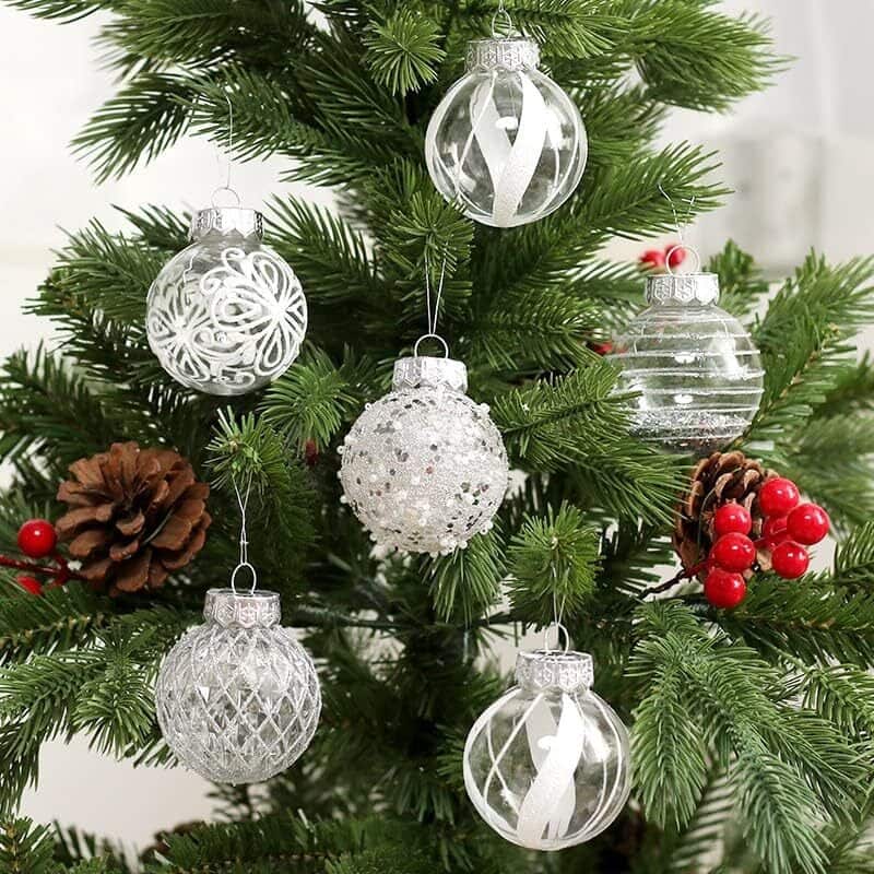 25 Pcs Christmas Decoration Ball Ornaments Set for Holiday Party Wedding - N/A