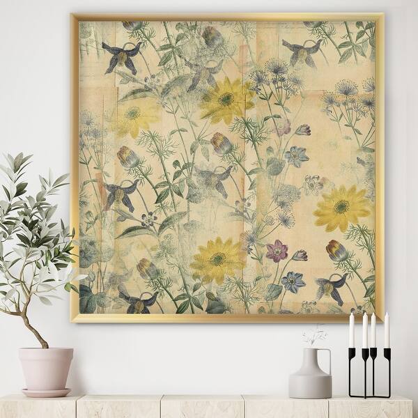 Designart Floral Collage Layered Papers Cottage Framed Art Print Overstock 30232050