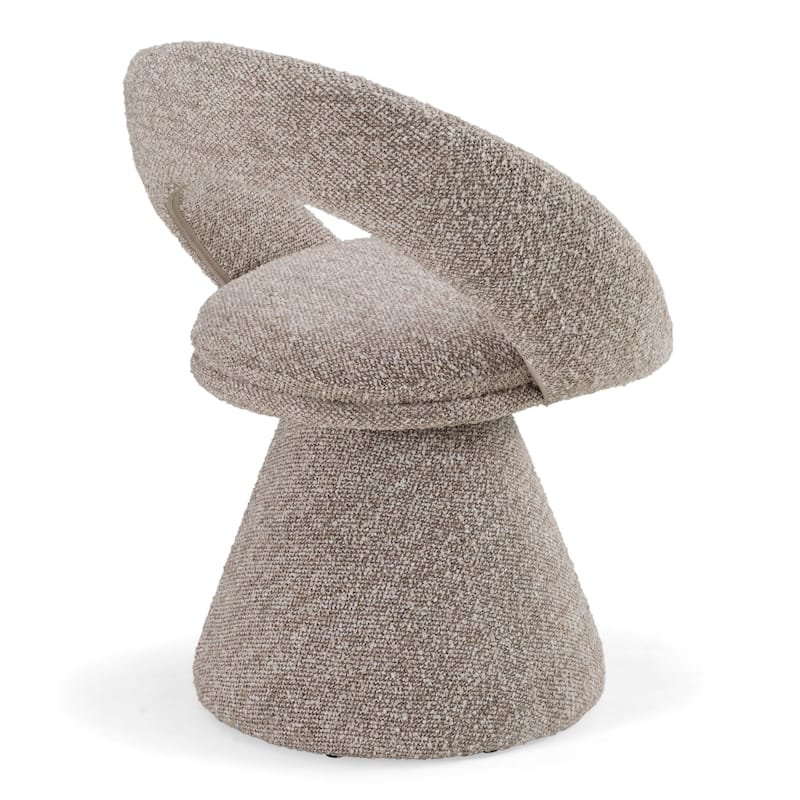 Modrest Wiles Modern Grey Fabric Swivel Dining Chair