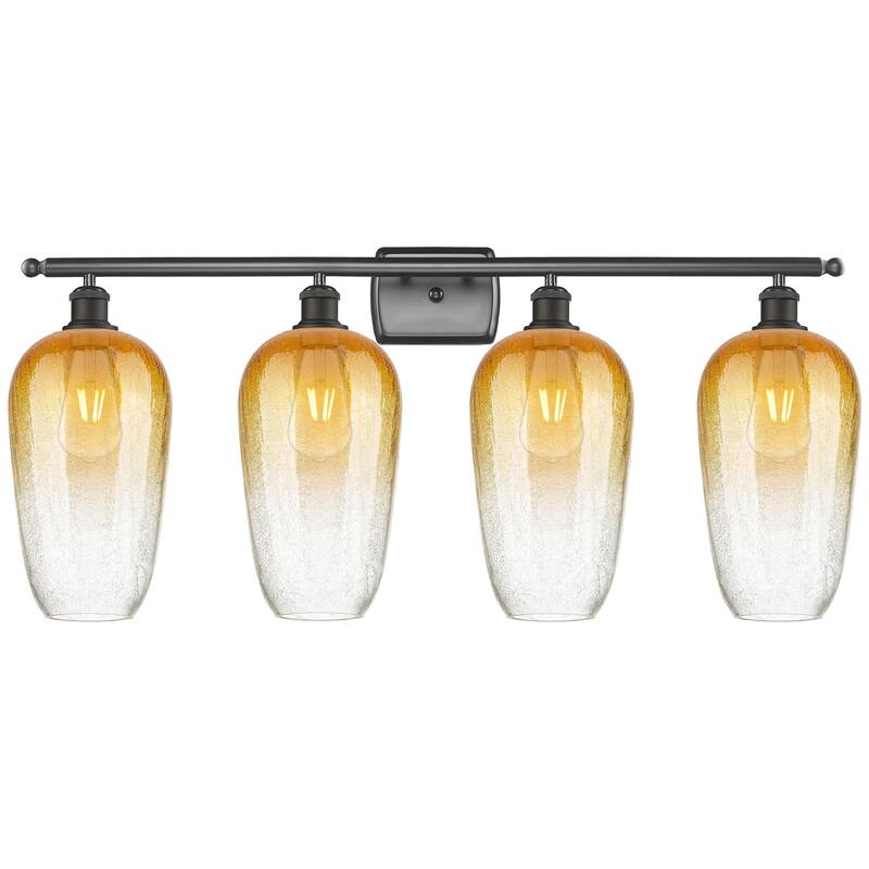 Innovations Lighting Endless Possibilities Ballston - Brookhaven Flute - 4 Light 37" Bath Vanity Light - Oil Rubbed Bronze/Amber