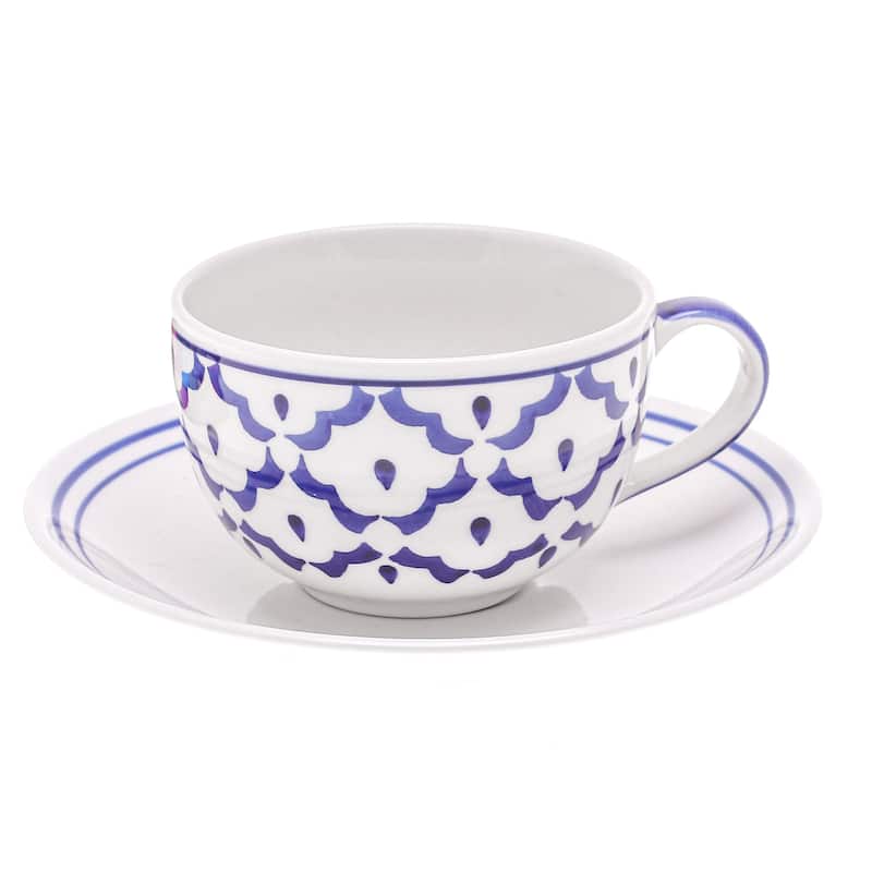 Novica Handmade Pineapple Look Ceramic Cup And Saucer