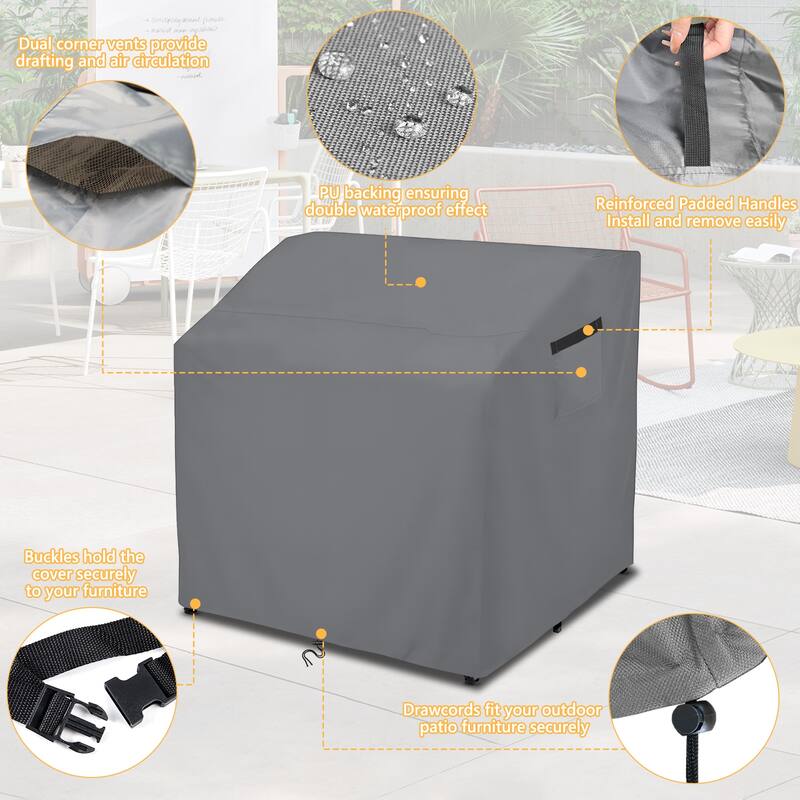Outdoor Bar Cover, Heavy Duty 500D Waterproof Patio Bar Set Cover for Rectangular 41" Long Bar Height - 41"x38"x40"