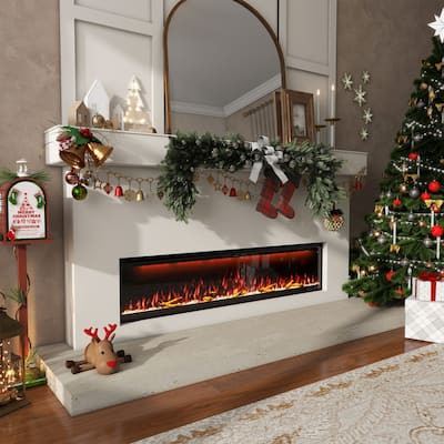 Clihome 42-88" Recessed Wall-Mounted Smart Control Electric Fireplace