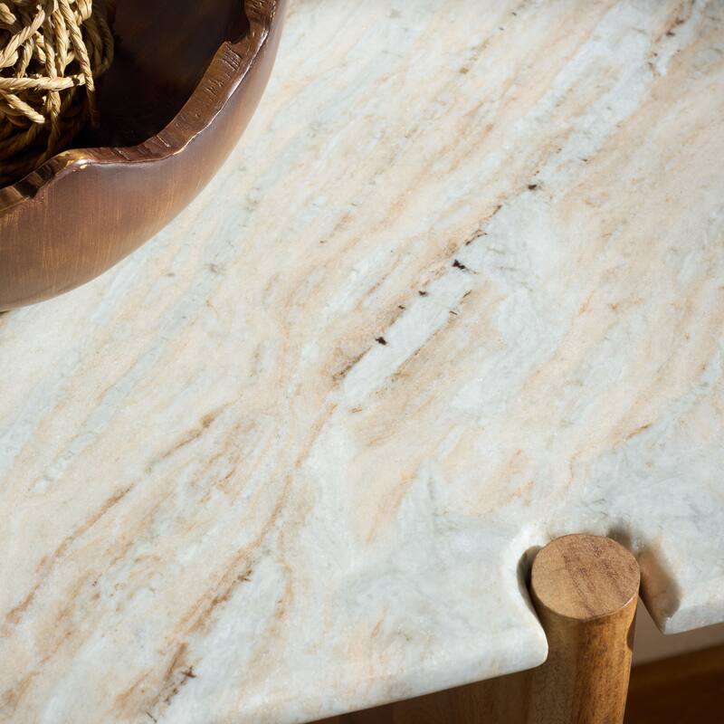 SAFAVIEH Couture Feliciabeth Marble Console Table - 47"W x 16"D x 30"H