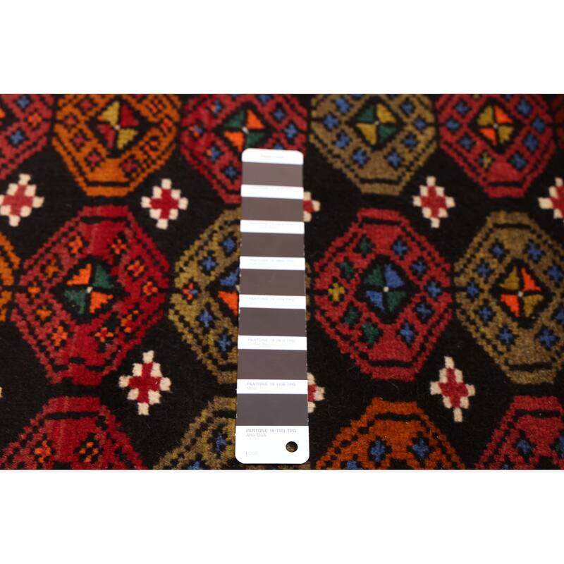 ECARPETGALLERY Hand-knotted Teimani Black, Red Wool Rug - 3'6 x 6'3