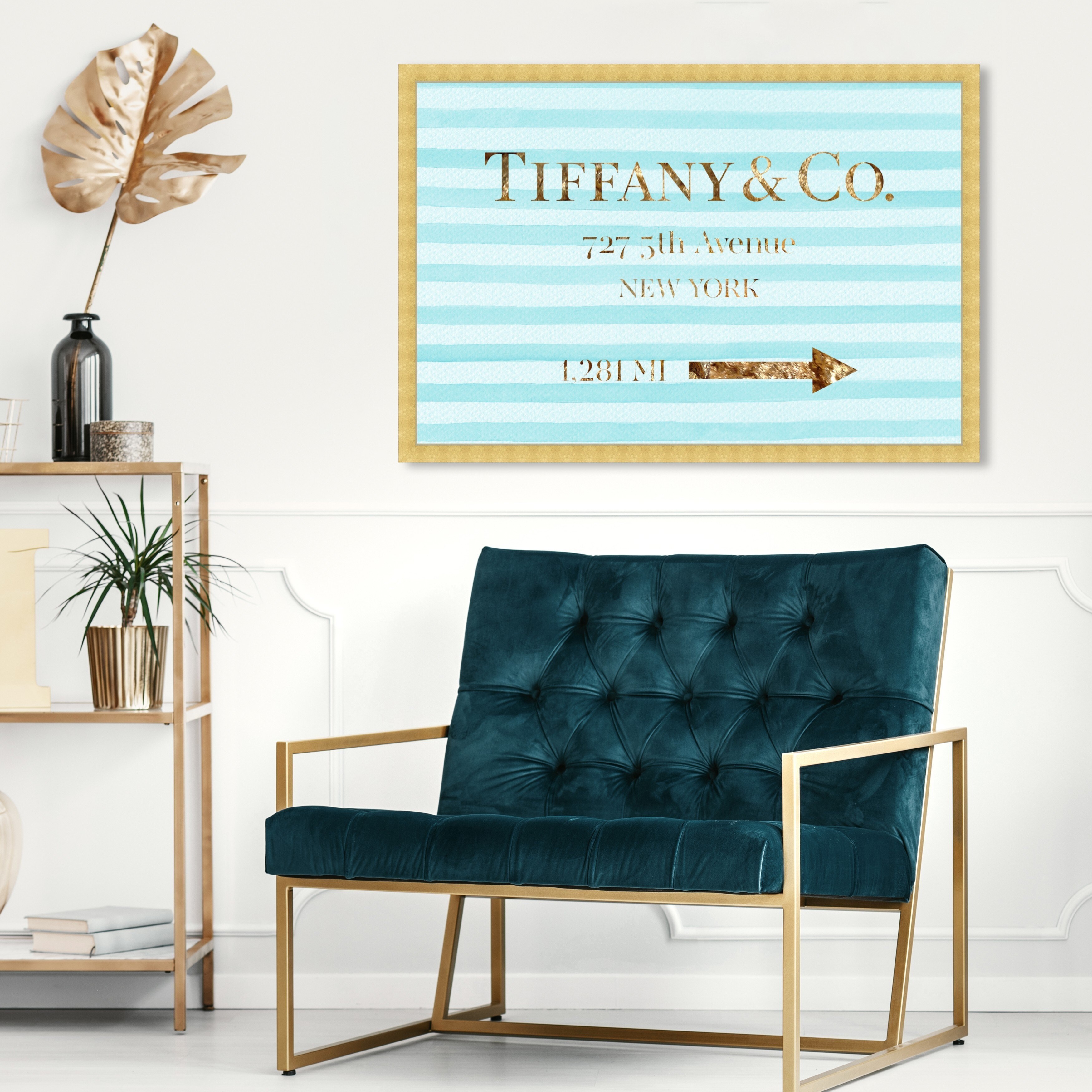 Oliver Gal 'Jewelry Road Sign' Fashion and Glam Framed Wall Art