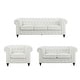 preview thumbnail 14 of 36, Everett Chesterfield 3-Piece Sectional Sofa Set - Rolled Arms & Button Tufted Cushions (Available in Multiple Variations) White, Sofa Set, PU